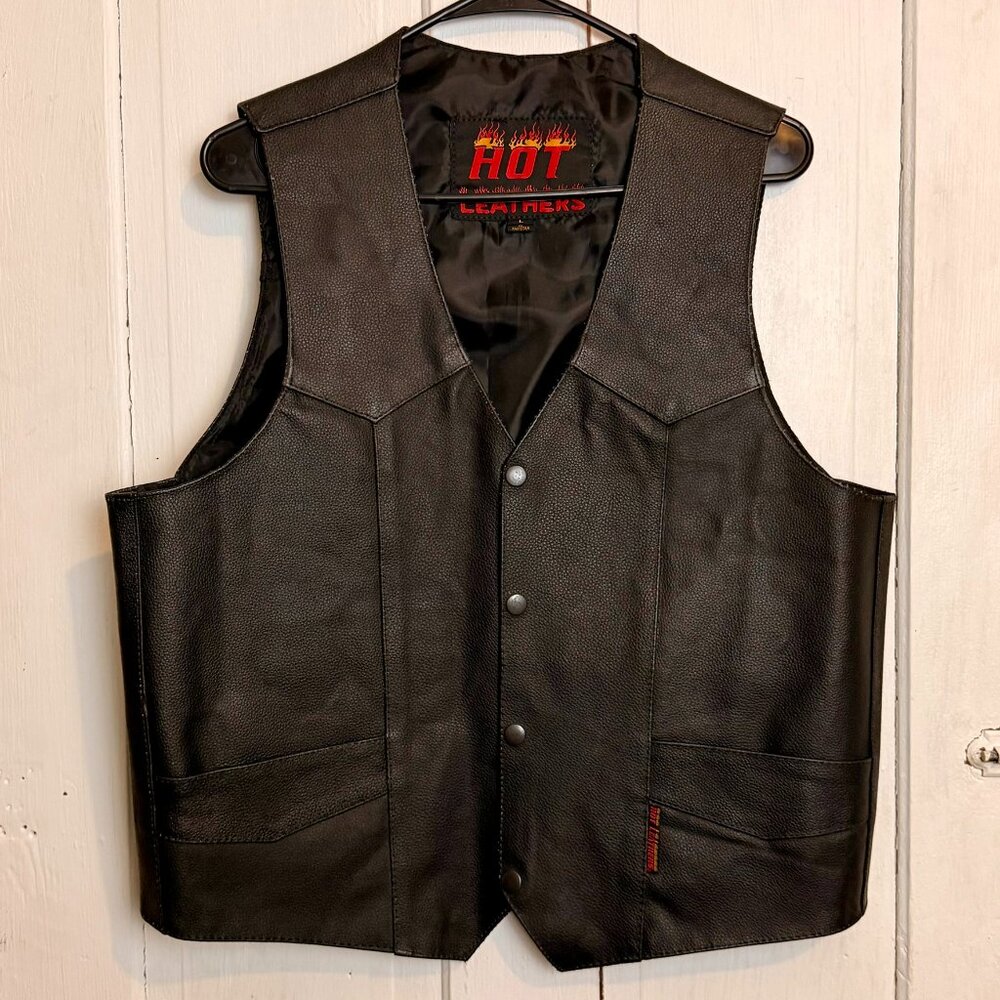 Hot Leathers Genuine Leather Biker Vest